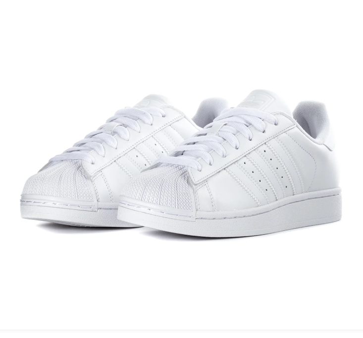 adidas Superstar All-White Shell-Toe Sneakers