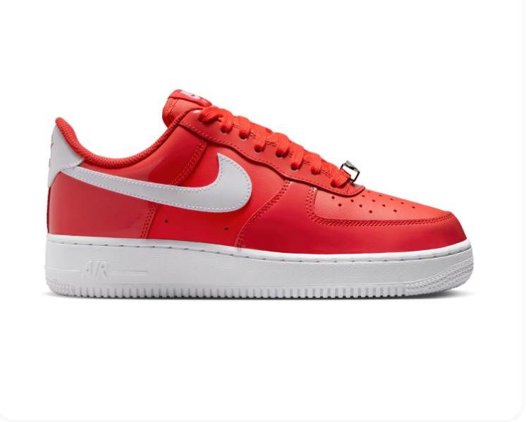 Nike Air Force 1 Red and White Low-Top Sneakers