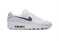 Nike Air Max 90 White and Grey Sneakers with Black Swoosh