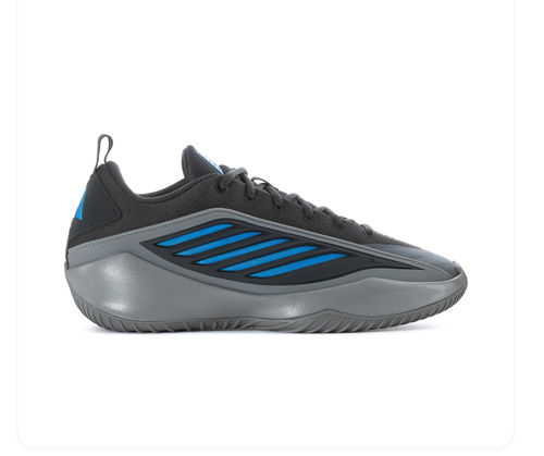 adidas Black and Gray Basketball Shoes with Blue Accents