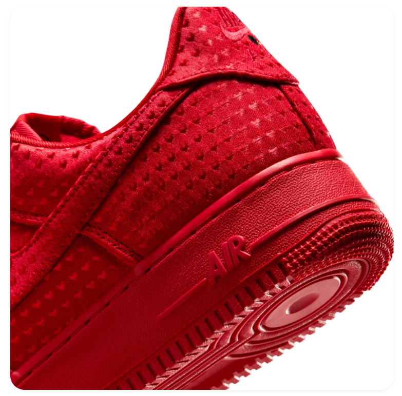 Nike Air Force 1 All-Red Textured Low-Top Sneakers
