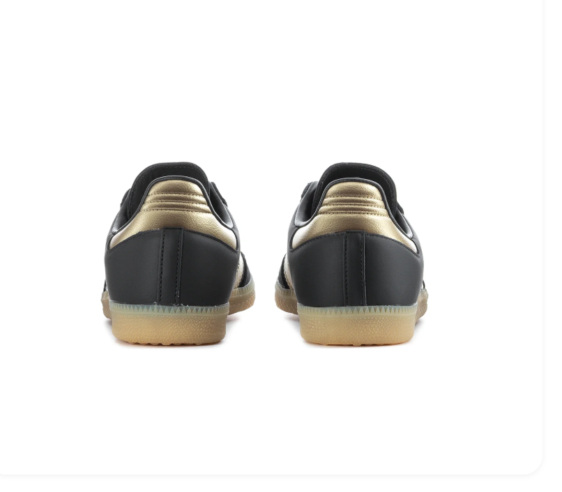 adidas Samba Black and Metallic Gold Sneakers with Gum Sole