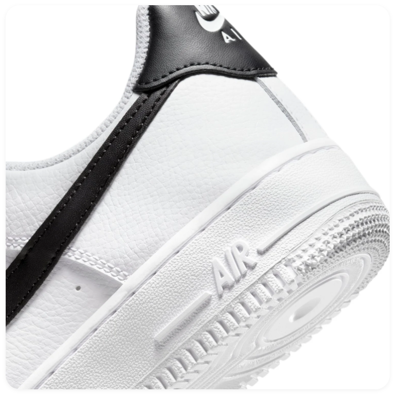 Nike Air Force 1 White and Black Low-Top Sneakers