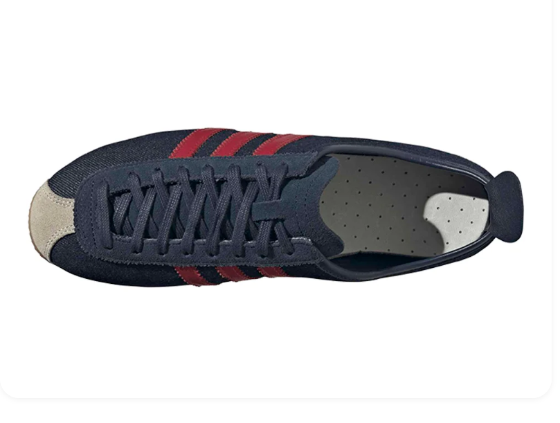 adidas Japan Navy and Red Low-Profile Sneakers with Gum-Colored Sole