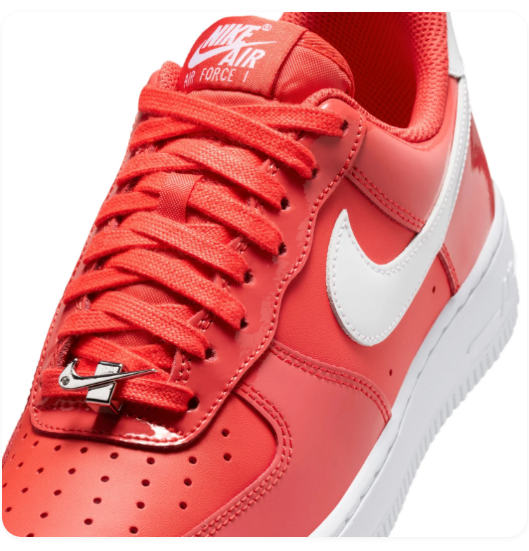 Nike Air Force 1 Red and White Low-Top Sneakers