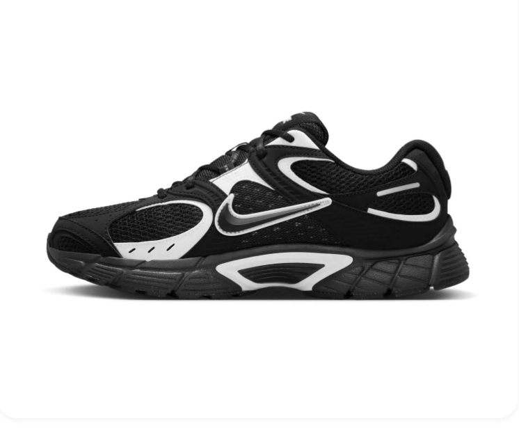 Nike Black and Silver Low-Top Sneakers with Sculpted Sole