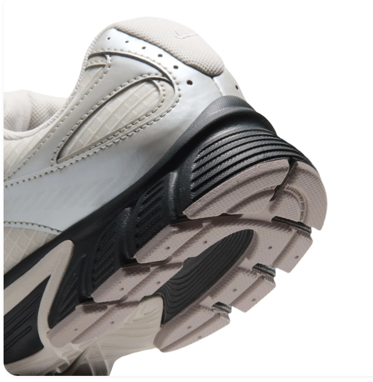 Nike Cream and Metallic Silver Low-Top Sneakers with Black Sculpted Sole