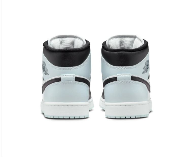 Air Jordan 1 Mid Pale Blue, Black and White Sneakers