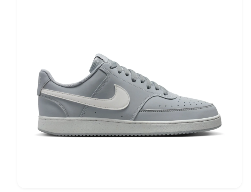 Nike Court Vision Grey and White Low-Top Sneakers