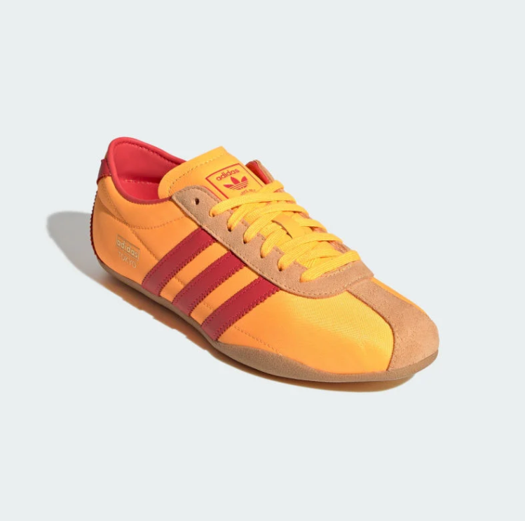 adidas Tokyo Yellow and Red Low-Profile Sneakers with Gum-Colored Sole
