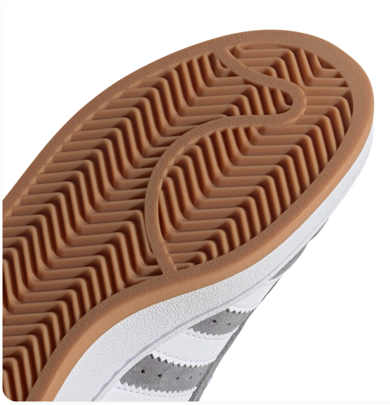 adidas Campus Gray and White Sneakers with Gum-Colored Outsole
