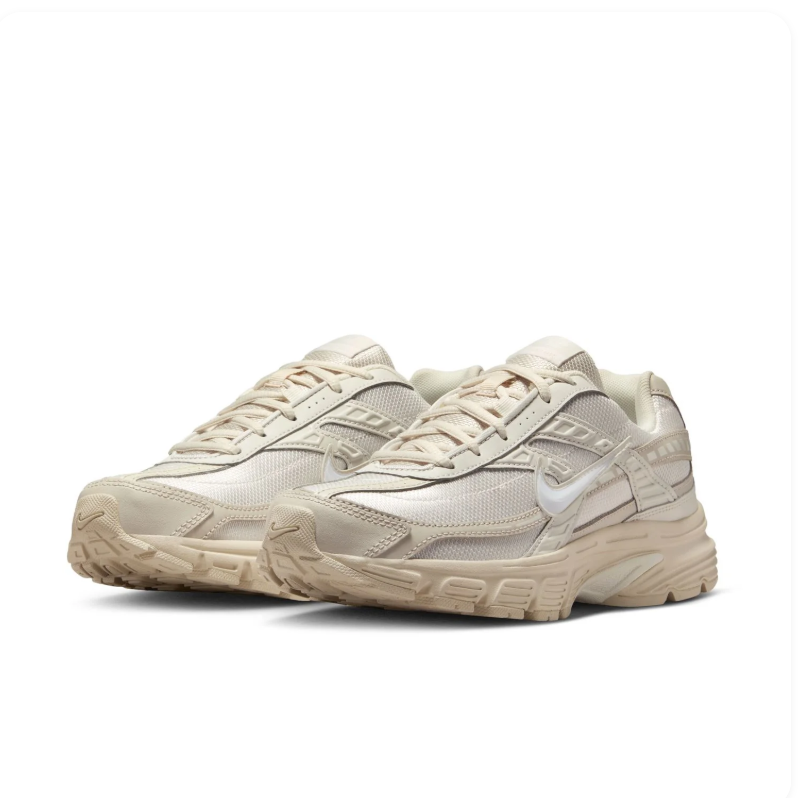 Nike Cream and Beige Retro-Inspired Sneakers
