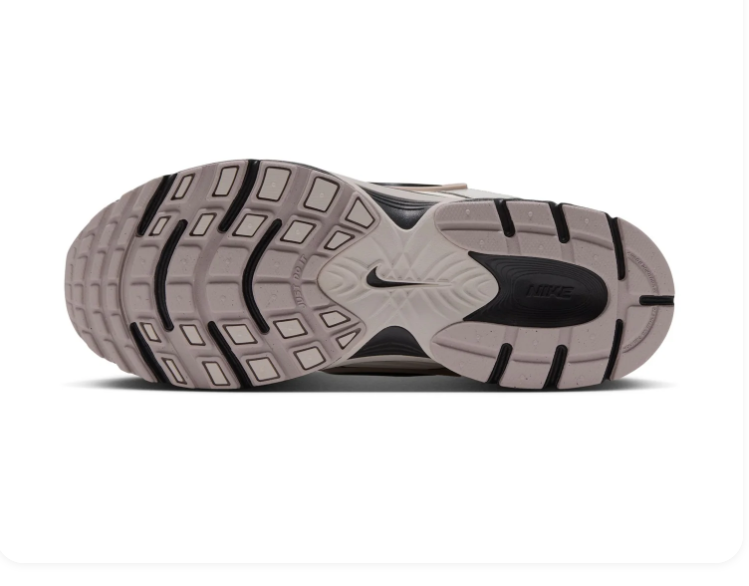 Nike Cream and Metallic Silver Low-Top Sneakers with Black Sculpted Sole