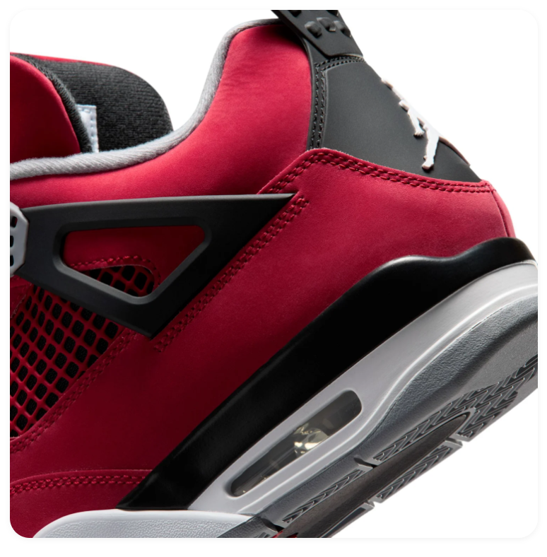 Air Jordan 4 Red, Black and Grey Sneakers