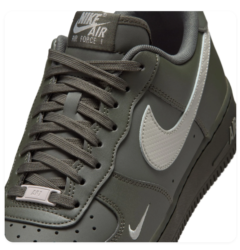 Nike Air Force 1 Dark Olive and Grey Low-Top Sneakers