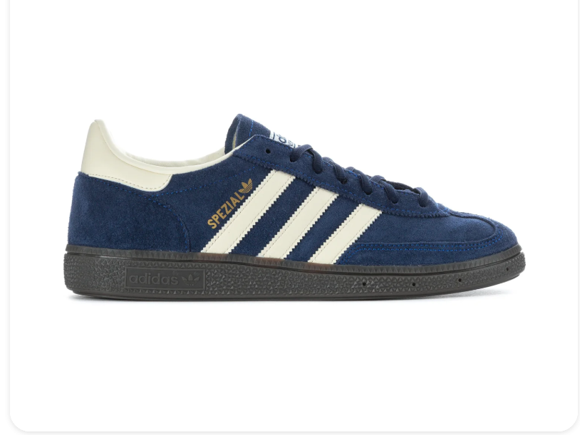 adidas Handball Spezial Navy and Cream Sneakers with Dark Sole