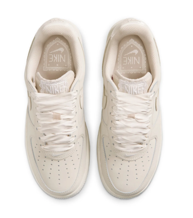 Nike Air Force 1 Cream Low-Top Sneakers with Ribbon Laces