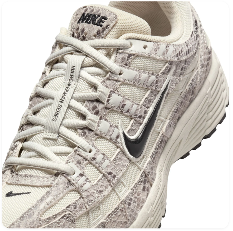 Nike P-6000 Cream and Snakeskin-Print Sneakers