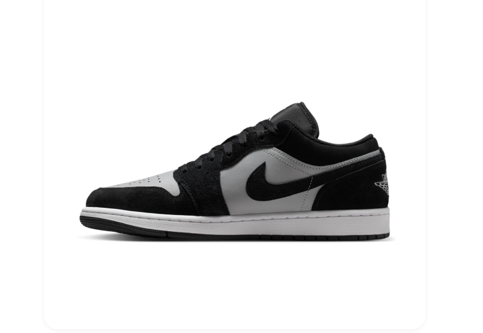 Air Jordan 1 Low Black and Grey Sneakers