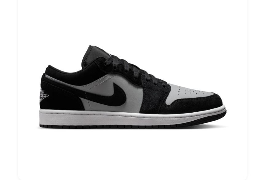 Air Jordan 1 Low Black and Grey Sneakers