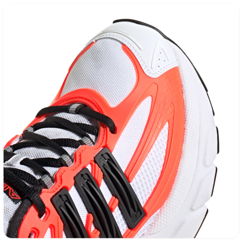 adidas Adistar White and Orange Sneakers with Black Stripes