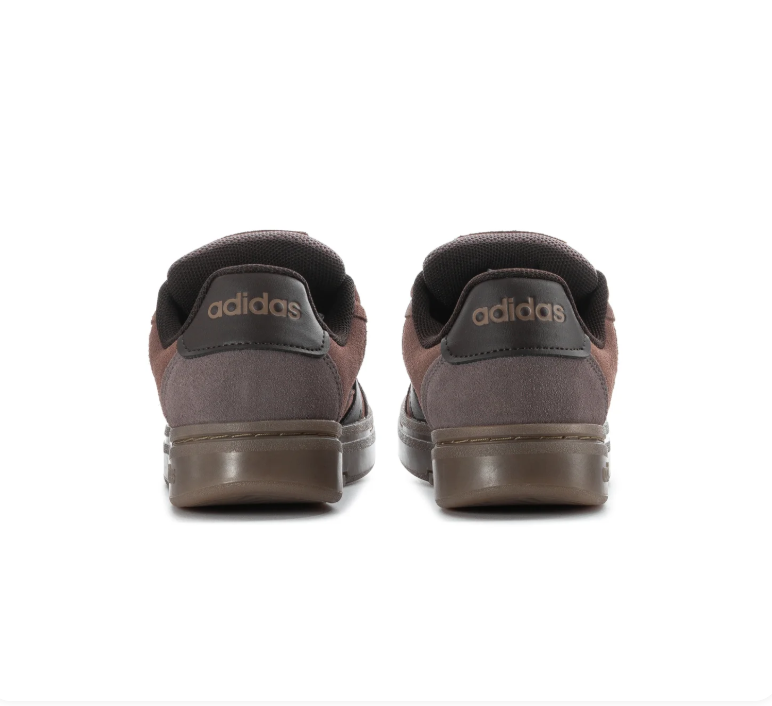 adidas Brown and Gray Low-Top Sneakers with Gum-Colored Sole