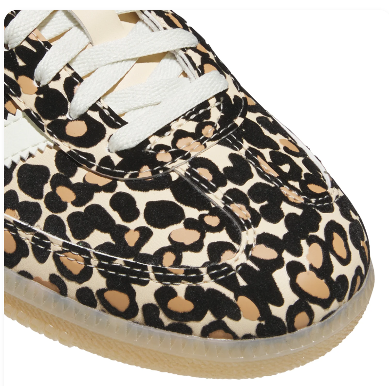 adidas Leopard Print Low-Top Sneakers with White Stripes and Pale Gum Sole