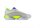 adidas Light Gray Basketball Sneakers with Neon Lime and Purple Accents