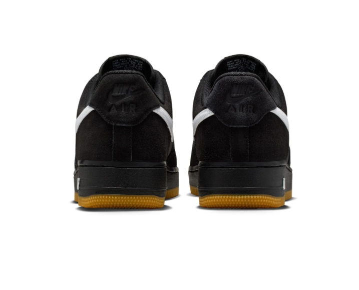 Nike Air Force 1 Black and White Low-Top Sneakers with Gum Sole