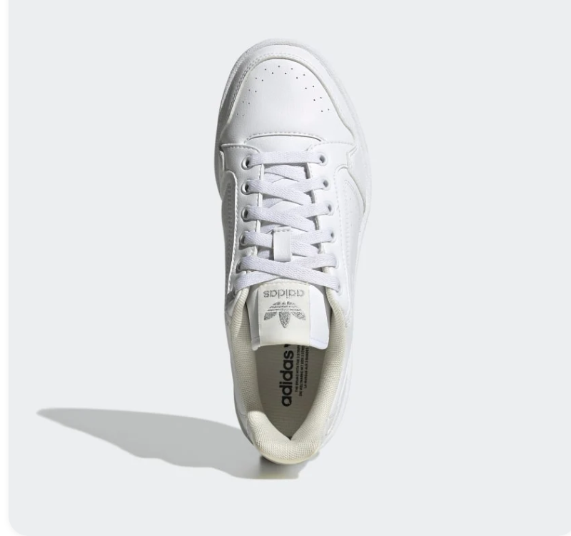 adidas White Low-Top Court Sneakers with Cream Accents