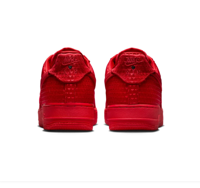 Nike Air Force 1 All-Red Textured Low-Top Sneakers