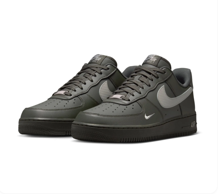 Nike Air Force 1 Dark Olive and Grey Low-Top Sneakers
