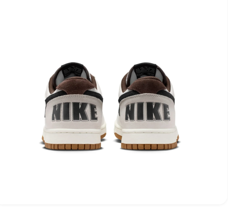 Nike White and Black Low-Top Sneakers with Gum Sole