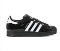 adidas Superstar Glossy Black and White Shell-Toe Sneakers