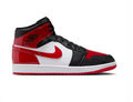 Air Jordan 1 Mid Red, Black and White Sneakers