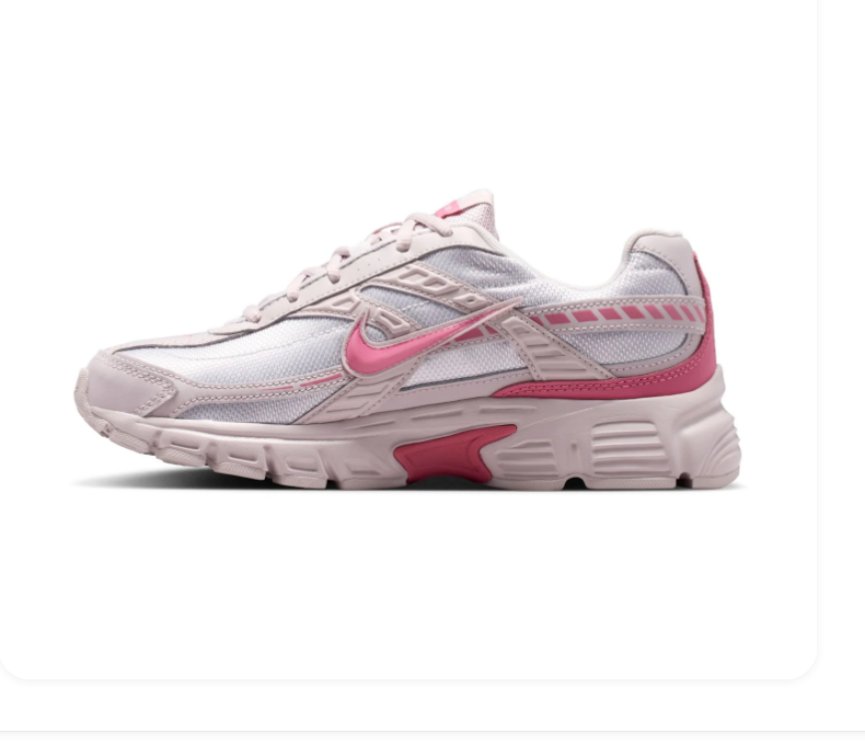 Nike Initiator White and Pale Pink Sneakers with Bright Pink Accents