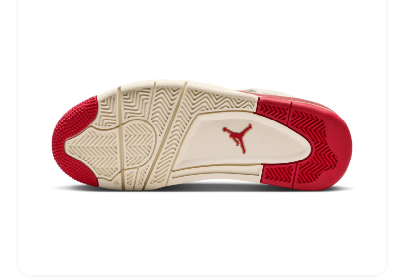 Air Jordan 4 Cream and Red Sneakers
