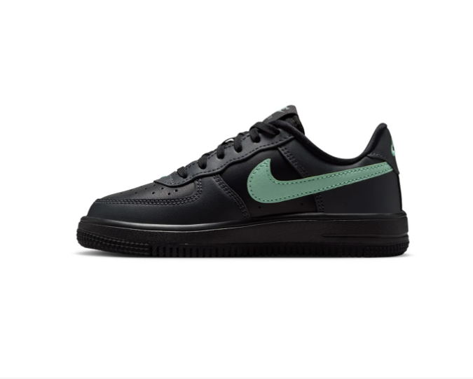 Nike Force 1 Black and Mint Green Low-Top Sneakers