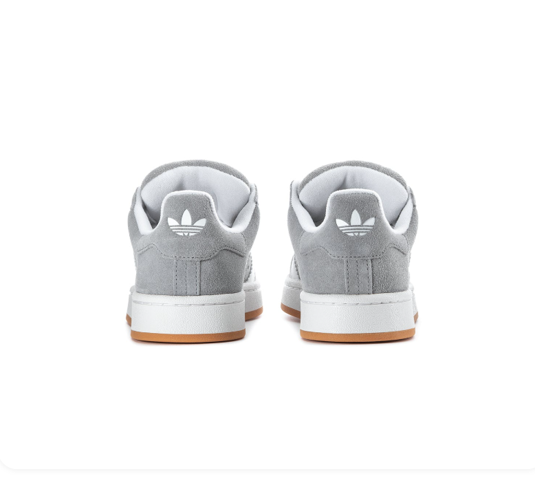 adidas Campus Gray and White Sneakers with Gum-Colored Outsole
