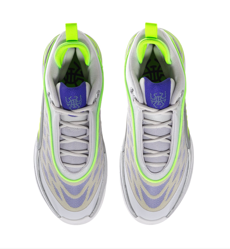 adidas Light Gray Basketball Sneakers with Neon Lime and Purple Accents
