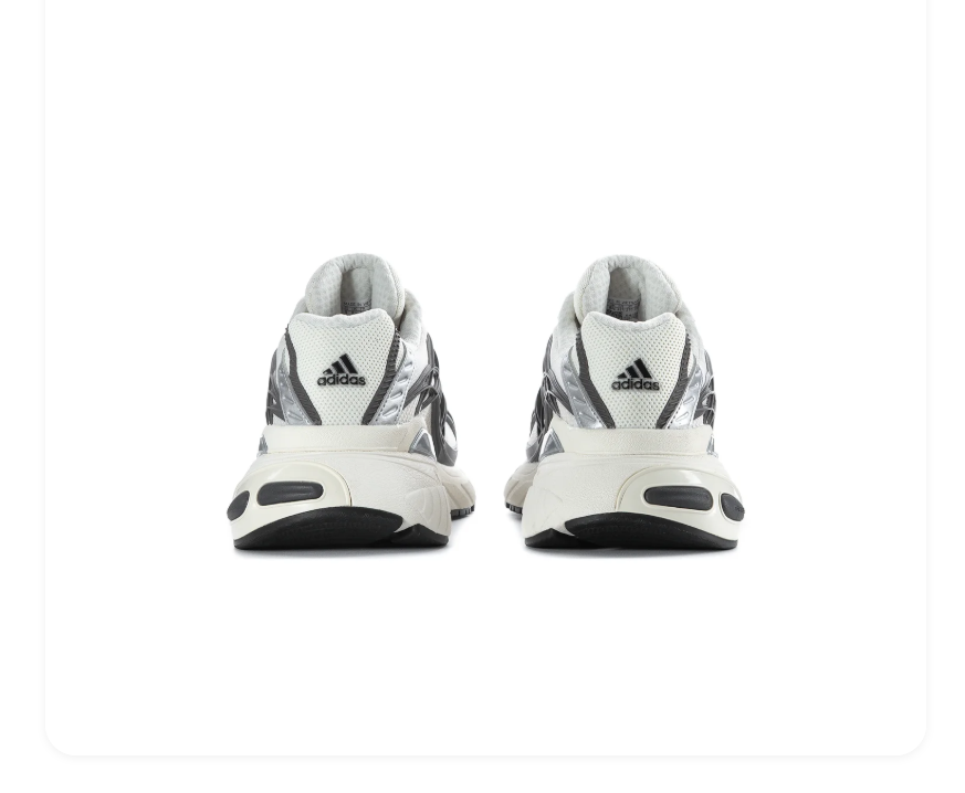 adidas Adistar White and Gray Chunky Sneakers with Silver Accents