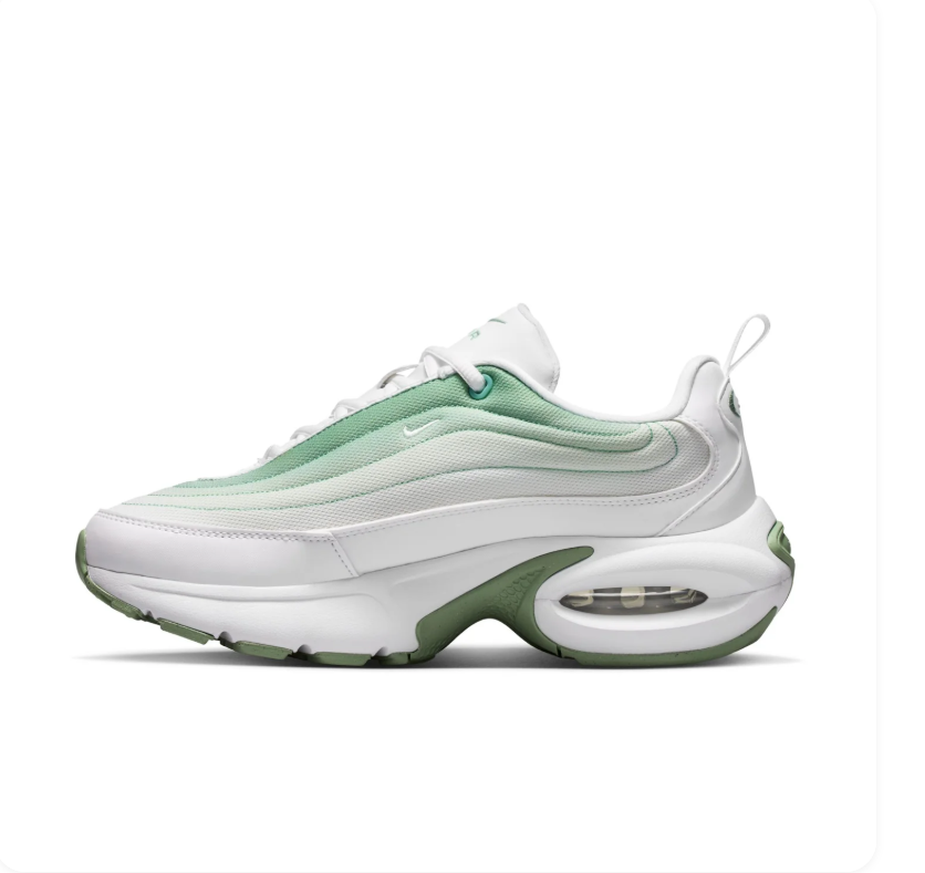 Nike Air White and Mint Green Low-Top Sneakers