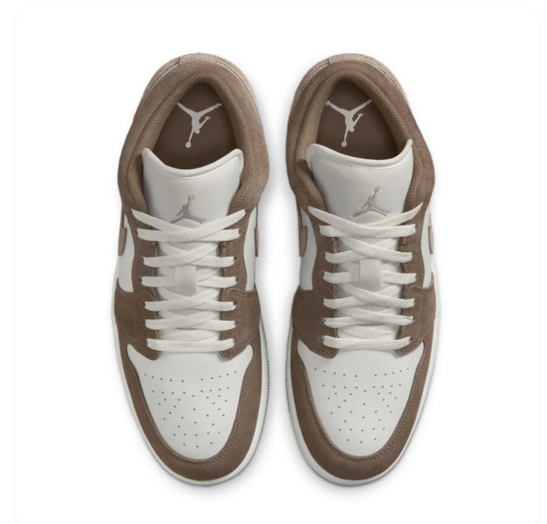 Air Jordan 1 Low Taupe and Off-White Sneakers