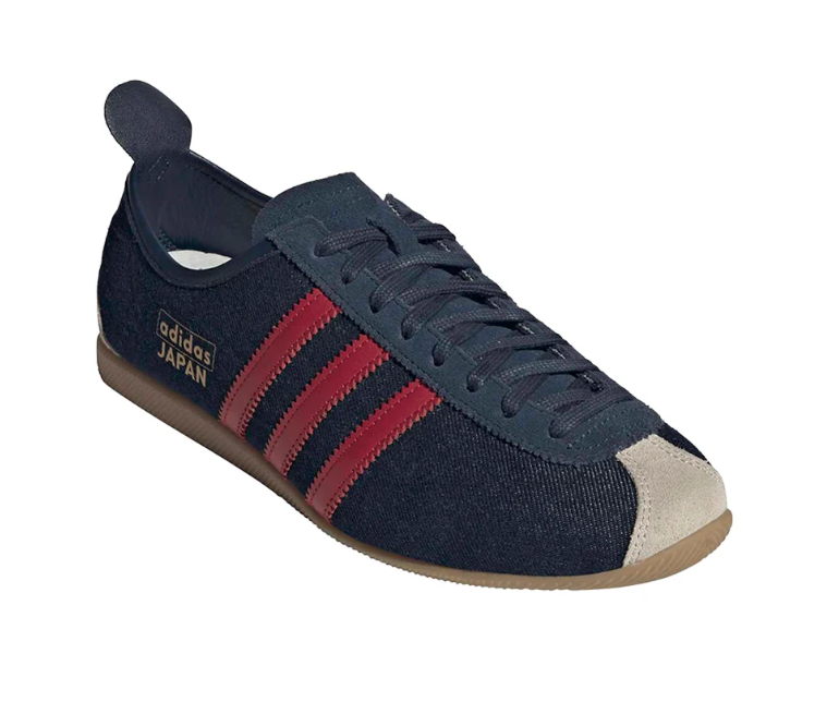 adidas Japan Navy and Red Low-Profile Sneakers with Gum-Colored Sole