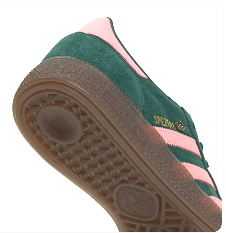 adidas Handball Spezial Dark Green and Pink Sneakers with Gum Sole