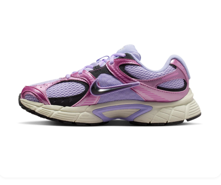 Nike Lavender and Metallic Pink Mesh Sneakers with Cream Sole