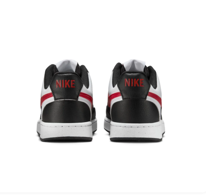 Nike Court Vision Black, White and Red Low-Top Sneakers