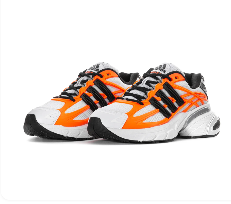 adidas Adistar White and Orange Sneakers with Black Stripes