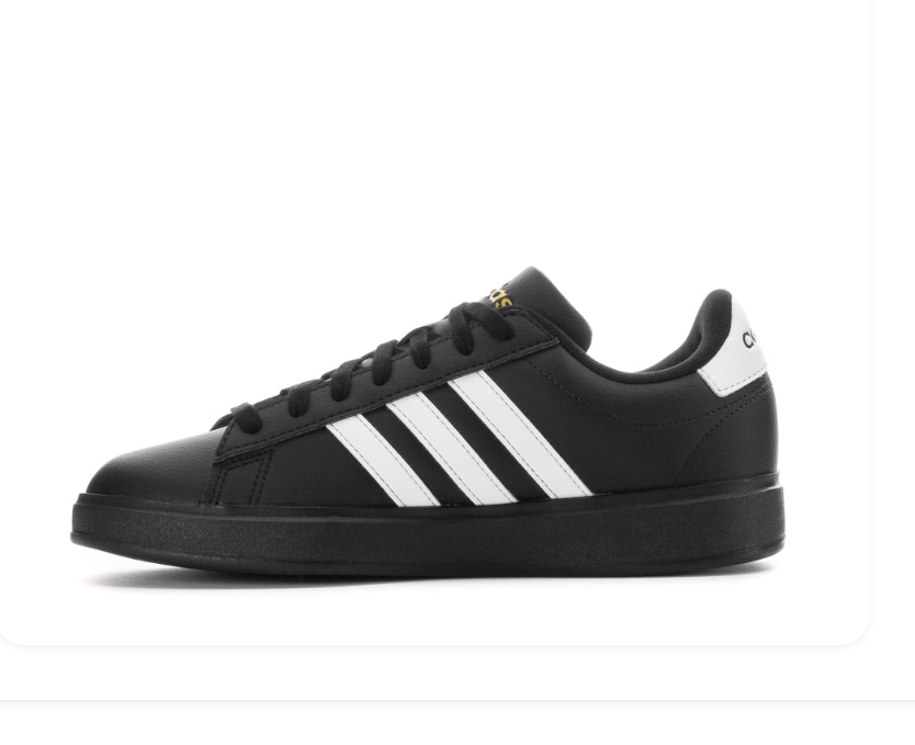 adidas Black and White Low-Top Sneakers with Black Sole