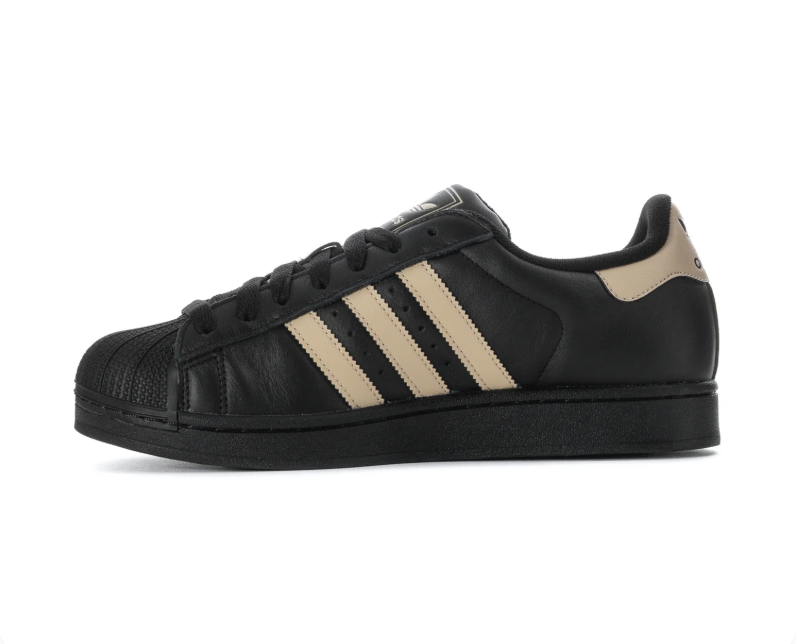 adidas Superstar Black and Cream Shell-Toe Sneakers